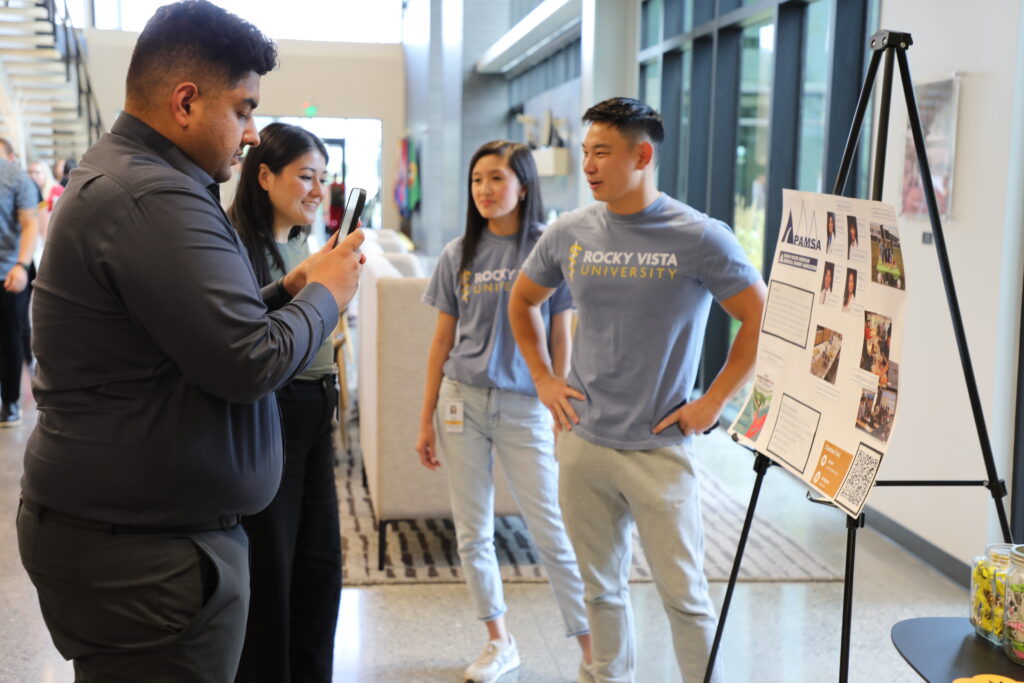RVU students give a presentation about a club to other students