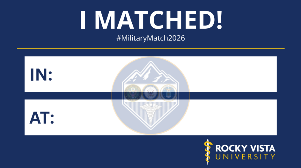 RVU Military Match Day 2026 "I Matched!" Sign