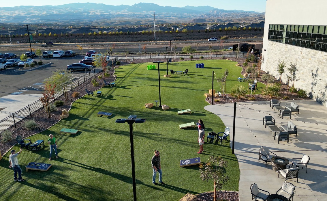 Overhead image of Crush Golf yard games area